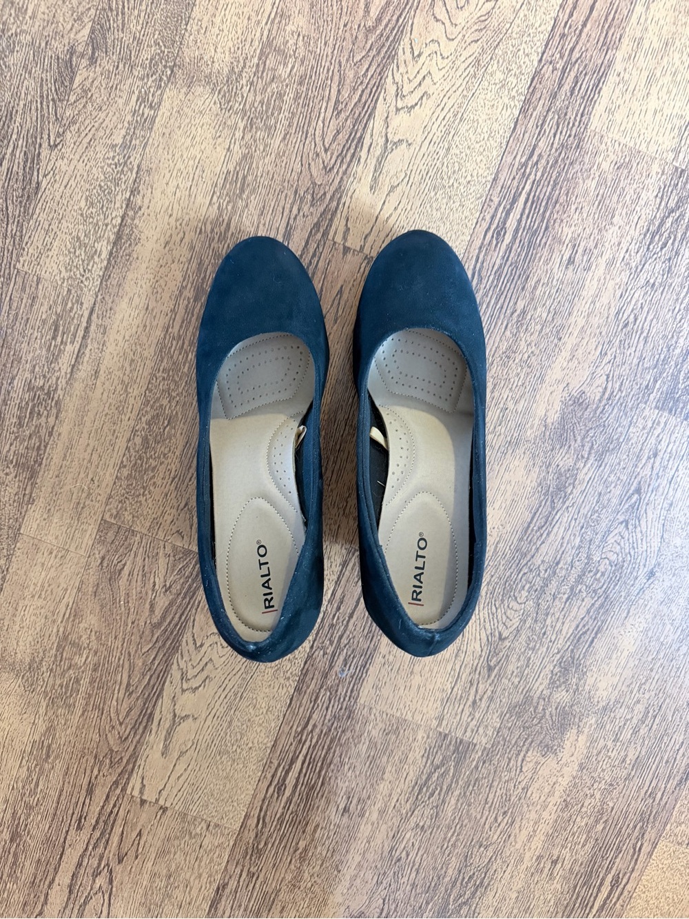 Rialto Black Suede Wedge Shoes